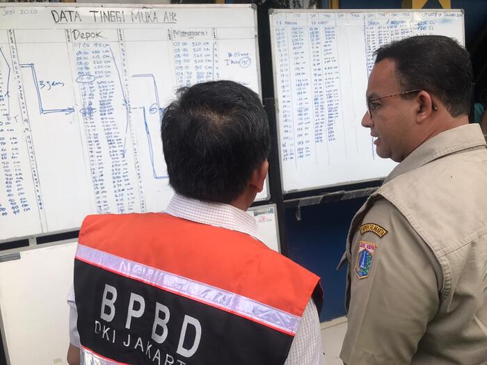 Gubernur Anies Tinjau Pintu Air Manggarai
