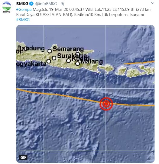 Gempa 6.6 Skala Richter Guncang Bali