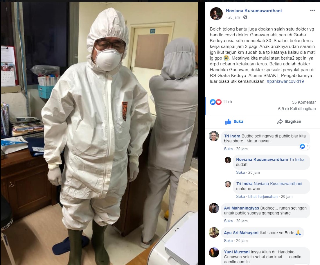 Kisah Dokter Gunawan Yang Tangani Covid-19 di Usia 80 tahun