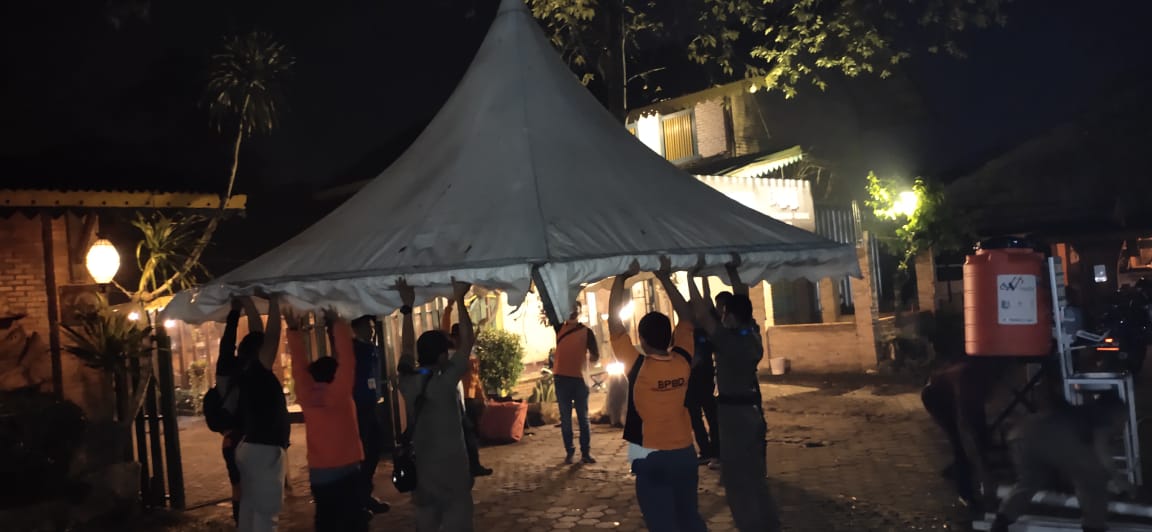 Tenda Posko Utama Gugus Tugas Penanganan Percepatan Covid-19 Kota Tangsel Pinjam dari Resto
