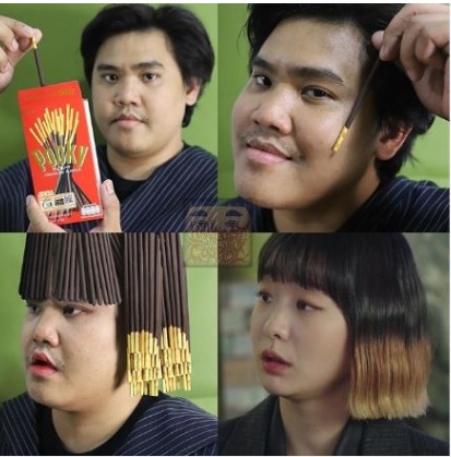 Pria Ini Bikin Rambut Ombre dengan Pocky