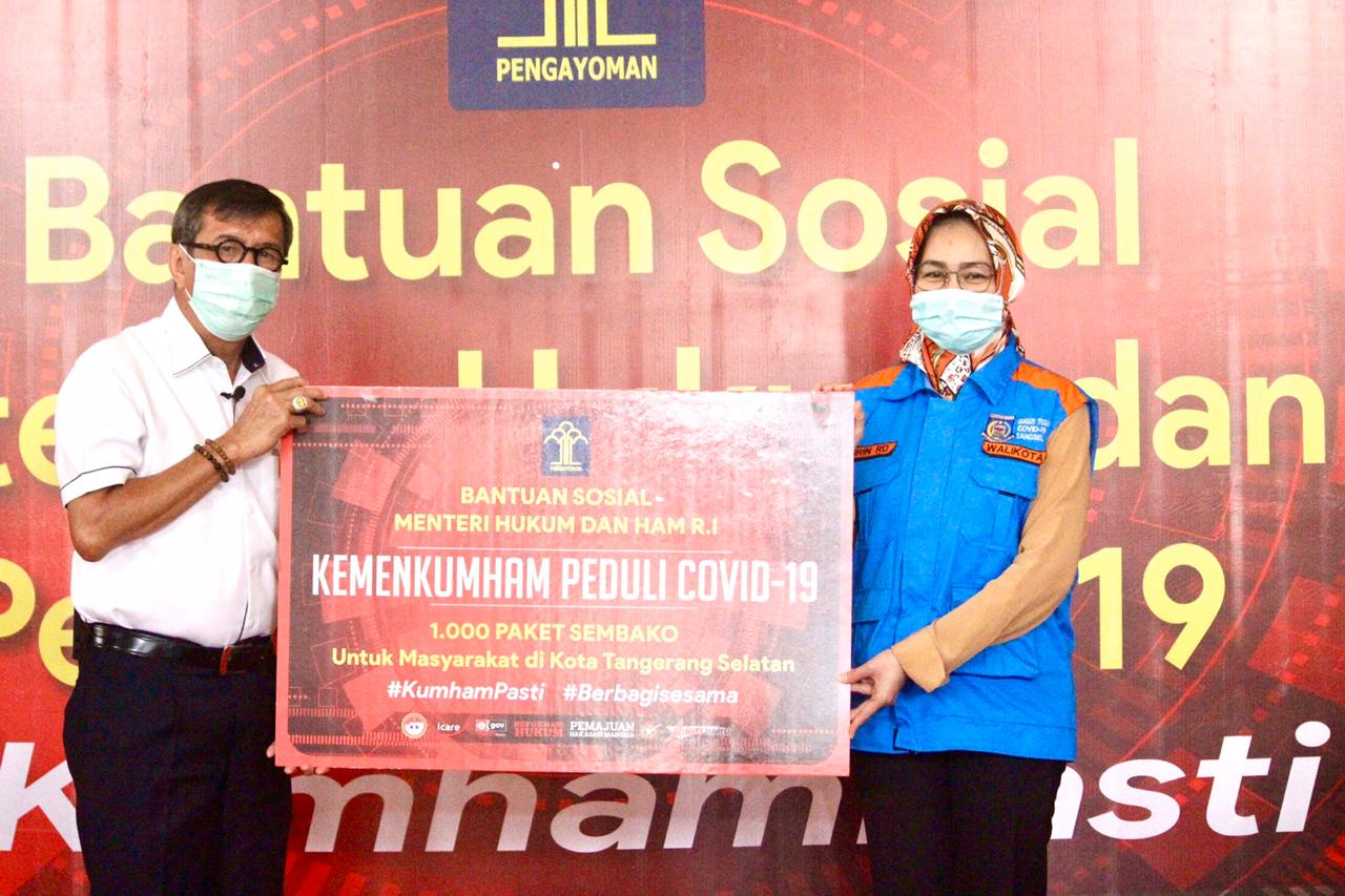 Pemkot Tangsel Dapat Bantuan Paket Sembako dari Kemenkumham