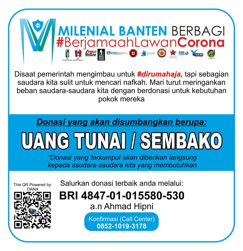 Milenial Banten Buka Donasi Korban Terdampak Covid-19