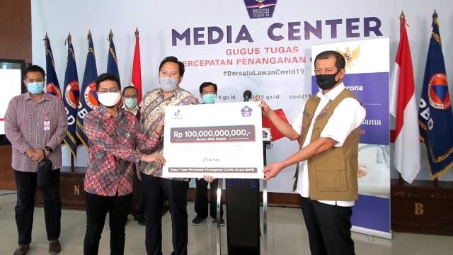 TikTok Sumbang Rp100 Miliar untuk Penanganan Covid-19