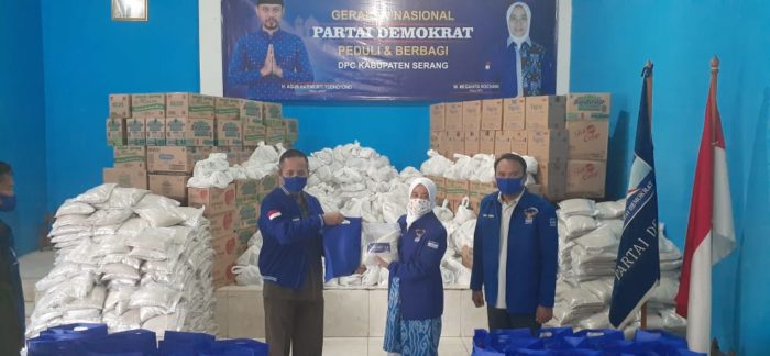 Intruksi AHY, Demokrat Kabupaten Serang Gelontorkan 600 Paket Sembako