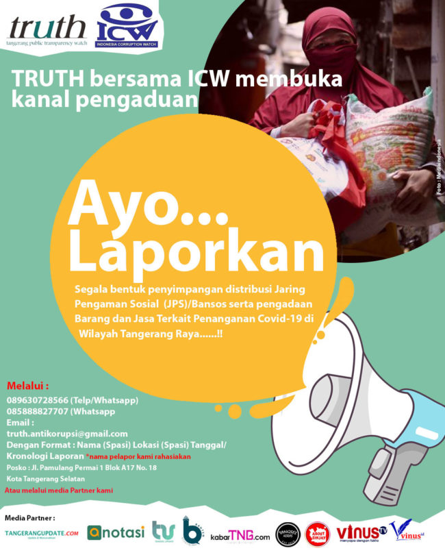 TRUTH Buka Pengaduan Bansos Covid-19 Tangerang Raya