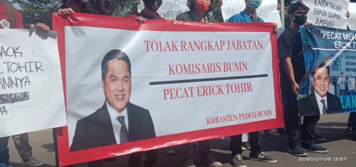 Mahasiswa Banten Tolak Rangkap Jabatan di BUMN
